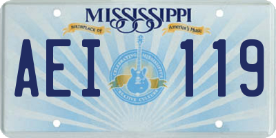 MS license plate AEI119