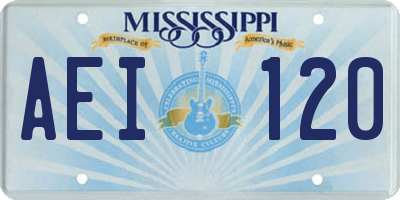 MS license plate AEI120