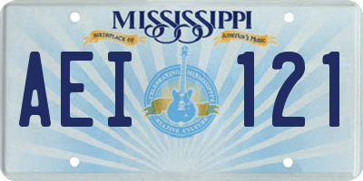 MS license plate AEI121
