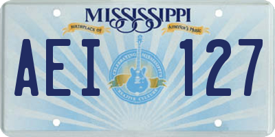 MS license plate AEI127