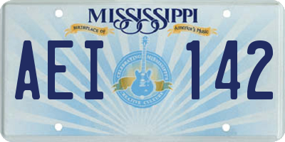 MS license plate AEI142