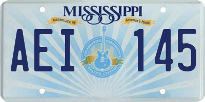 MS license plate AEI145