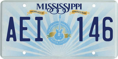 MS license plate AEI146