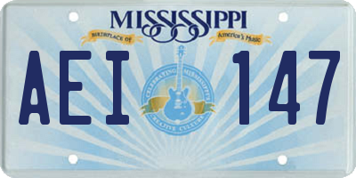 MS license plate AEI147