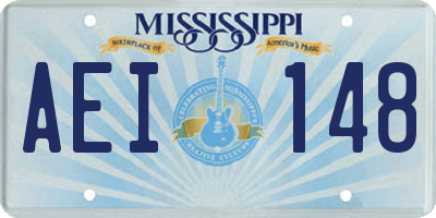 MS license plate AEI148
