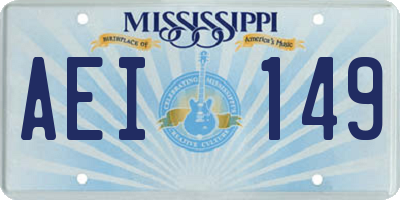 MS license plate AEI149
