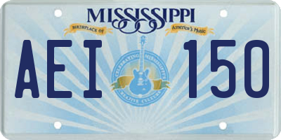 MS license plate AEI150