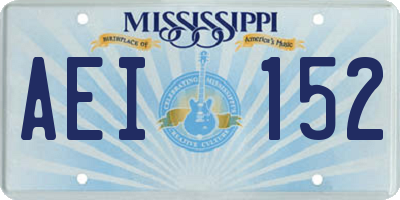 MS license plate AEI152