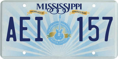 MS license plate AEI157