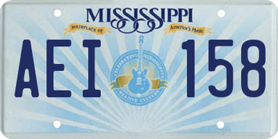 MS license plate AEI158