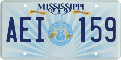 MS license plate AEI159