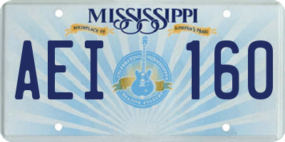 MS license plate AEI160