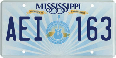 MS license plate AEI163