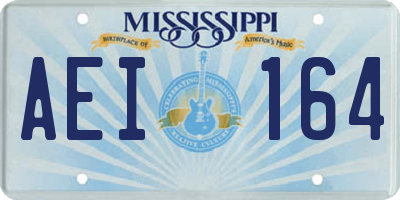 MS license plate AEI164