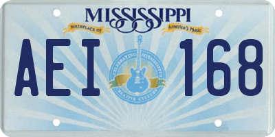 MS license plate AEI168