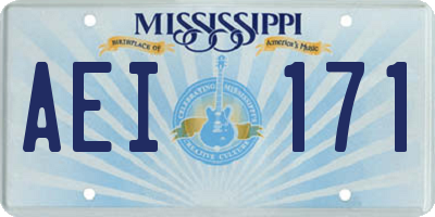 MS license plate AEI171