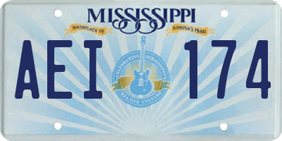 MS license plate AEI174