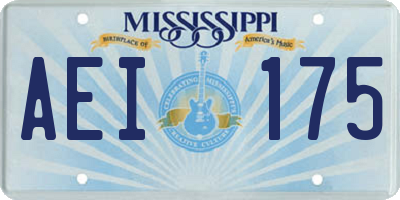 MS license plate AEI175