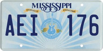 MS license plate AEI176