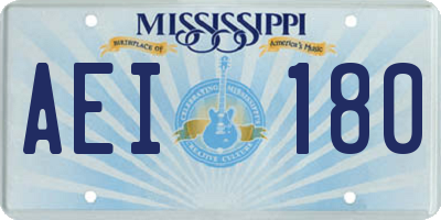 MS license plate AEI180