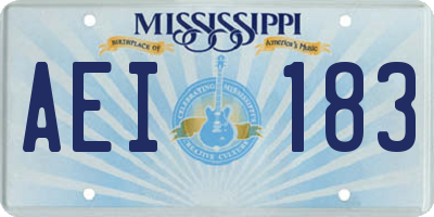 MS license plate AEI183