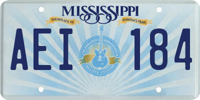 MS license plate AEI184