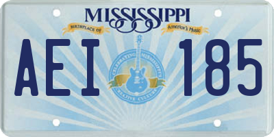 MS license plate AEI185