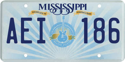 MS license plate AEI186