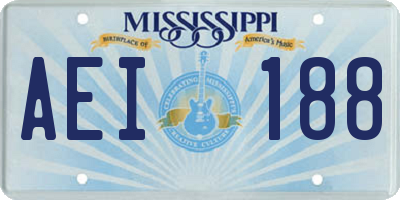 MS license plate AEI188
