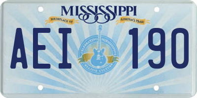 MS license plate AEI190