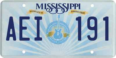 MS license plate AEI191
