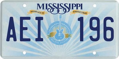 MS license plate AEI196