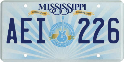 MS license plate AEI226