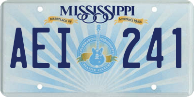 MS license plate AEI241