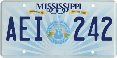 MS license plate AEI242