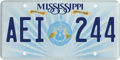 MS license plate AEI244