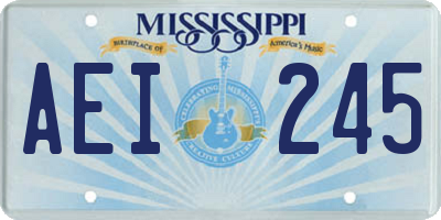 MS license plate AEI245