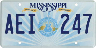 MS license plate AEI247
