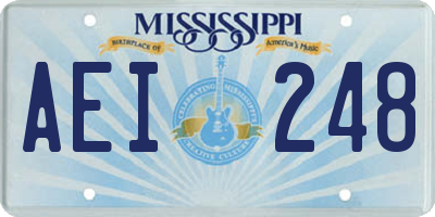 MS license plate AEI248
