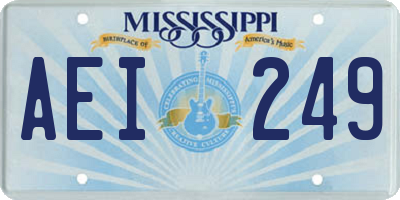 MS license plate AEI249