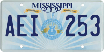 MS license plate AEI253