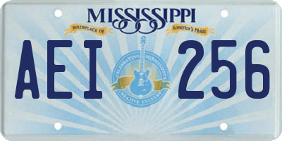 MS license plate AEI256