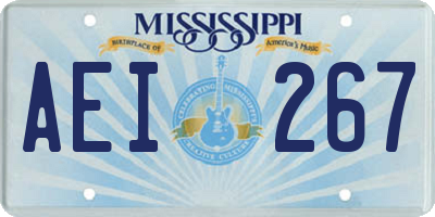 MS license plate AEI267