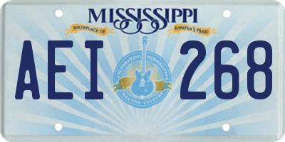 MS license plate AEI268