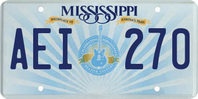 MS license plate AEI270