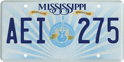 MS license plate AEI275