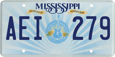 MS license plate AEI279