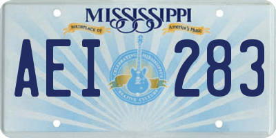 MS license plate AEI283