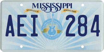 MS license plate AEI284