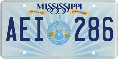 MS license plate AEI286